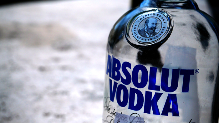 a bottle of Absolut vodka for sustainable cocktails