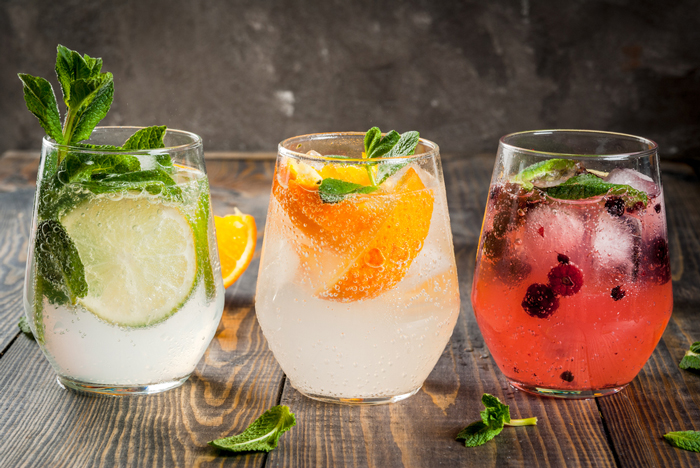 cocktails made with fruit and herbs