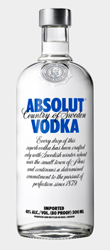 Absolut vodka bottle