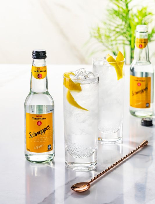 gin and tonic with Schweppes Indian Tonic Water