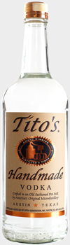 Tito's vodka bottle