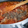 Huffman’s Spicy Beef and wine Bolognese