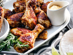 BBQ Chicken Drums with Chipotle & Dill Pickle Mayo